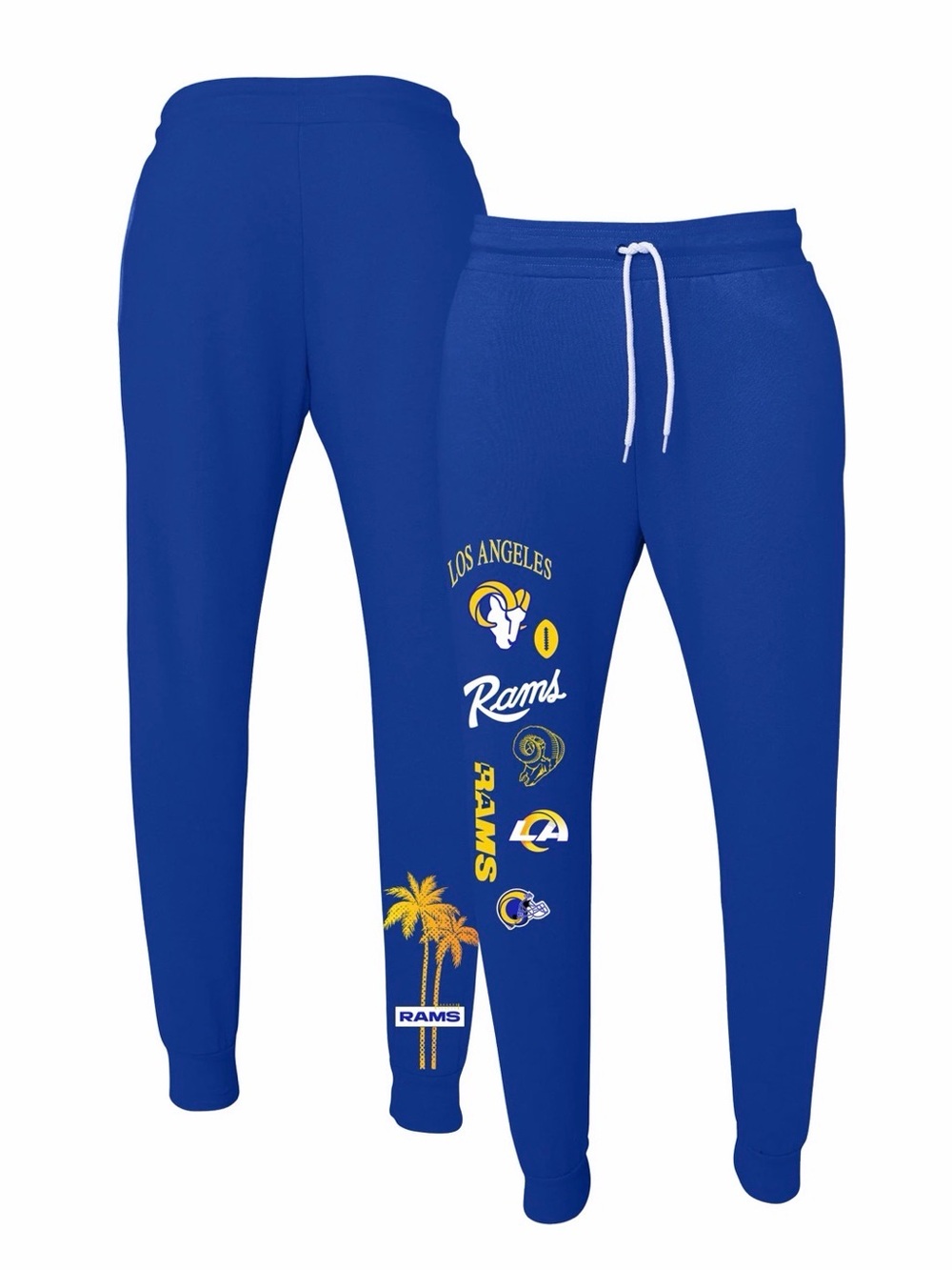 NWT-Wear by Erin Andrews Royal Los Angeles Rams Palm Tree Jogger Sweatpants-XL